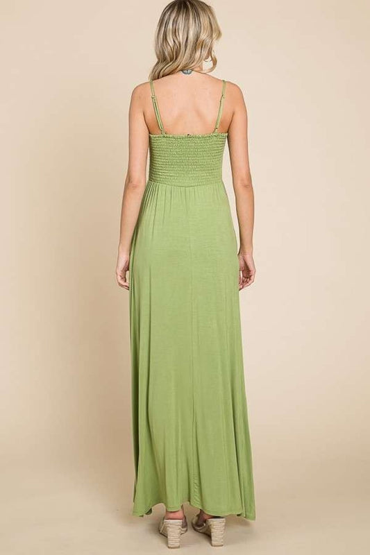 Culture Code Full Size Smocked Cami Maxi Dress with Pockets Shop One Place