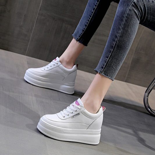 Lace Up Round Toe Platform Sneakers Shop One Place
