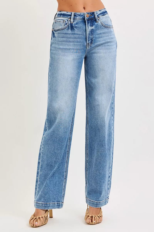 RISEN High Rise Wide Baggy Jeans Shop One Place