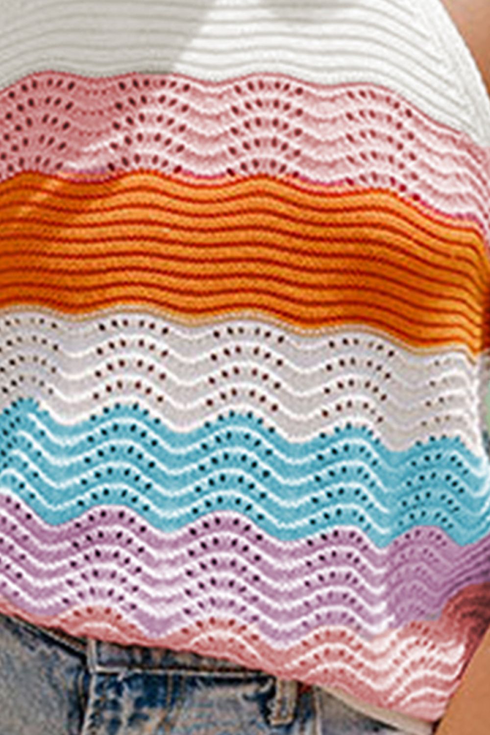 Color Block Round Neck Knit Vest Shop One Place