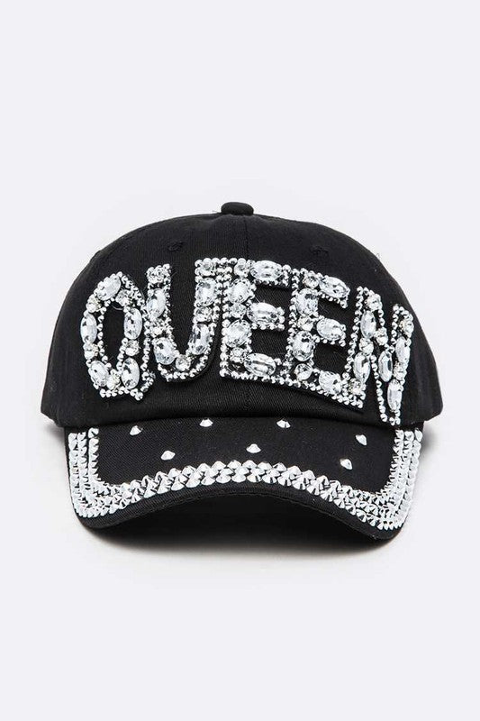 QUEEN Crystal Embellished Iconic Denim Cap Shop One Place