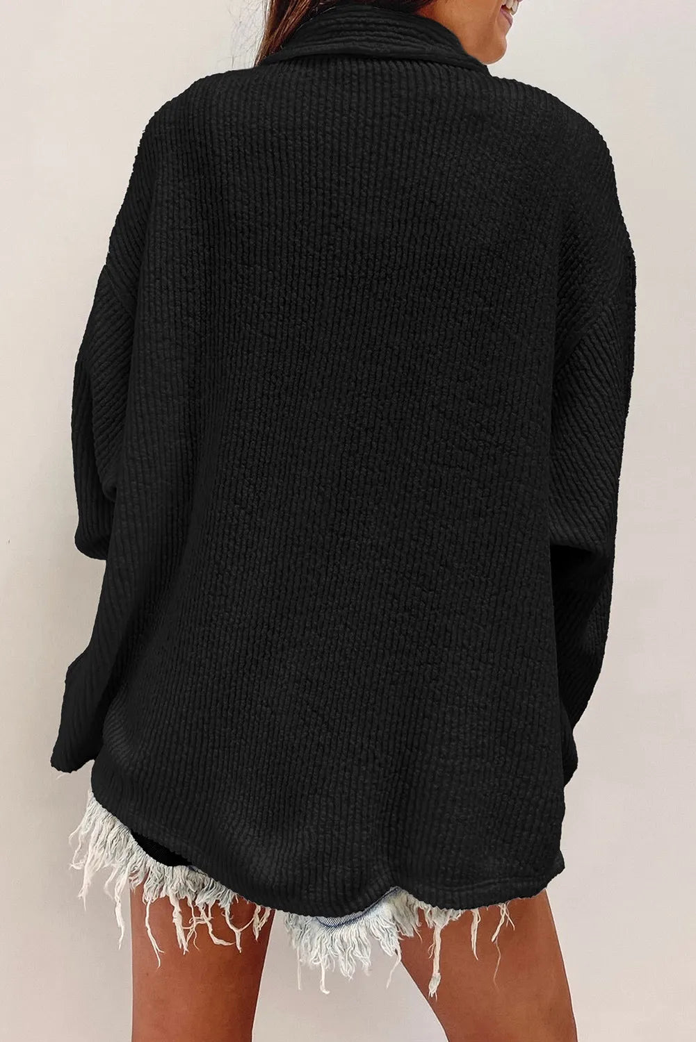 Button Up Long Sleeve Shacket Shop One Place