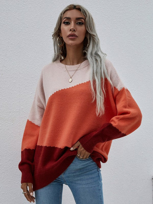 Women's Long Sleeve Round Neck Sweater Shop One Place