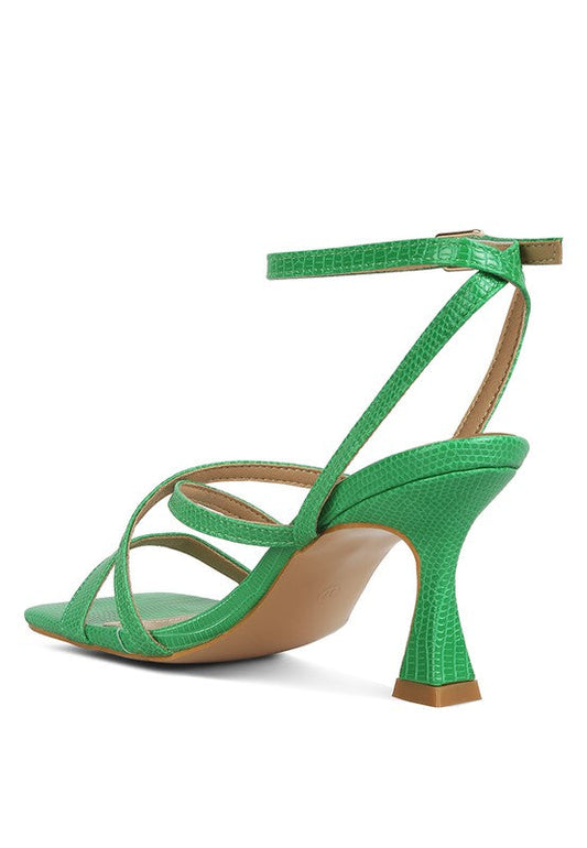 Serling Croc Spool Heel Sandals Shop One Place