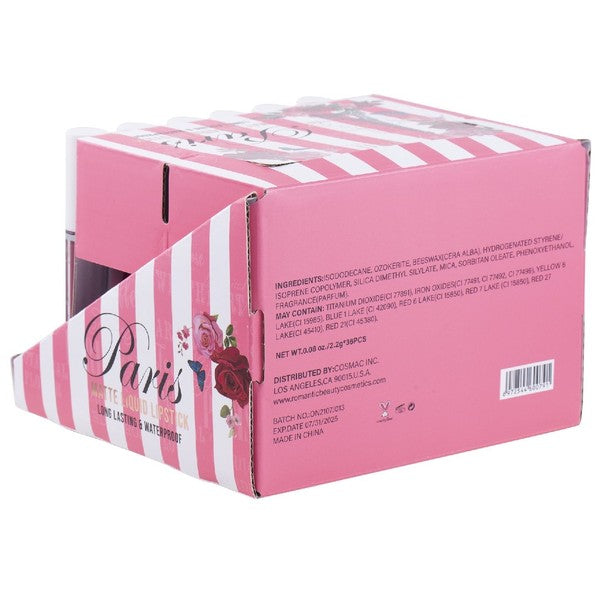 36 PC Paris Liquid Matte Lipstick Red Shop One Place