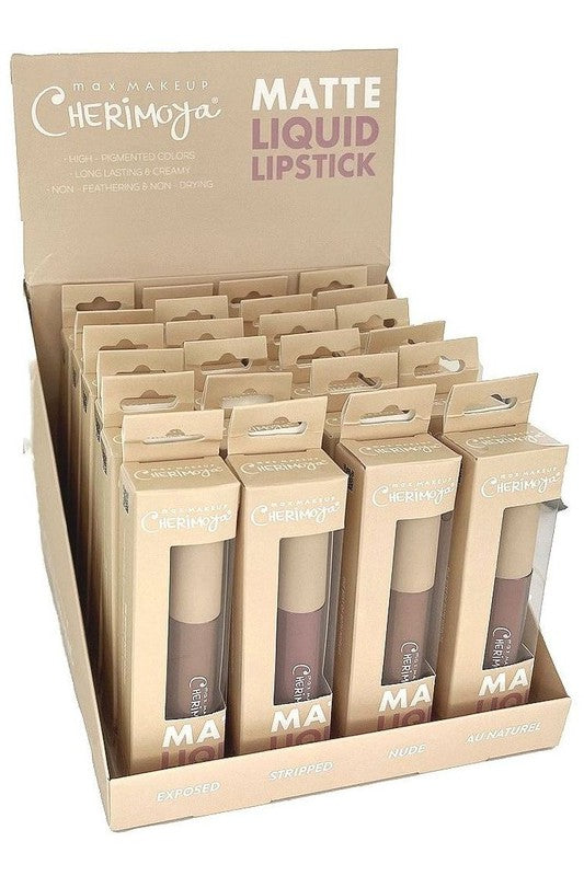 24 PC Cherimoya Matte Liquid Lipstick Natural Shop One Place