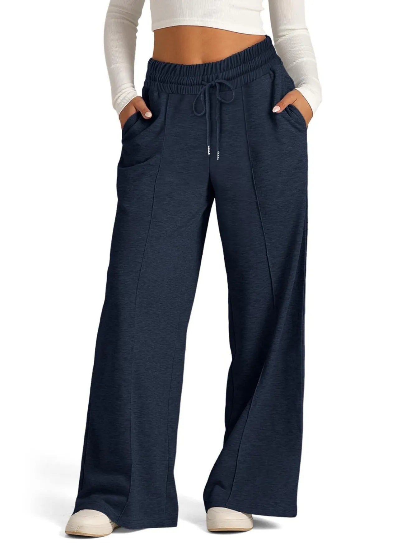 Full Size Drawstring Relaxed Fit Wide Leg Pants Plus Size Shop One Place