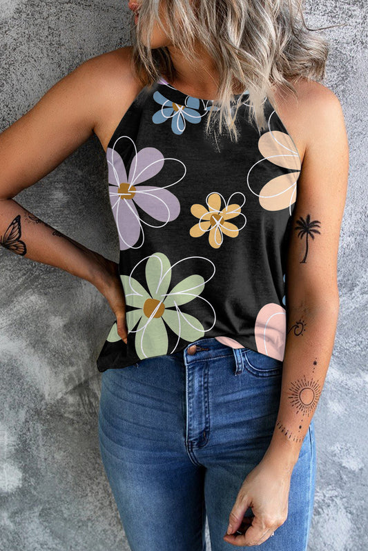 Printed Round Neck Tank Shop One Place
