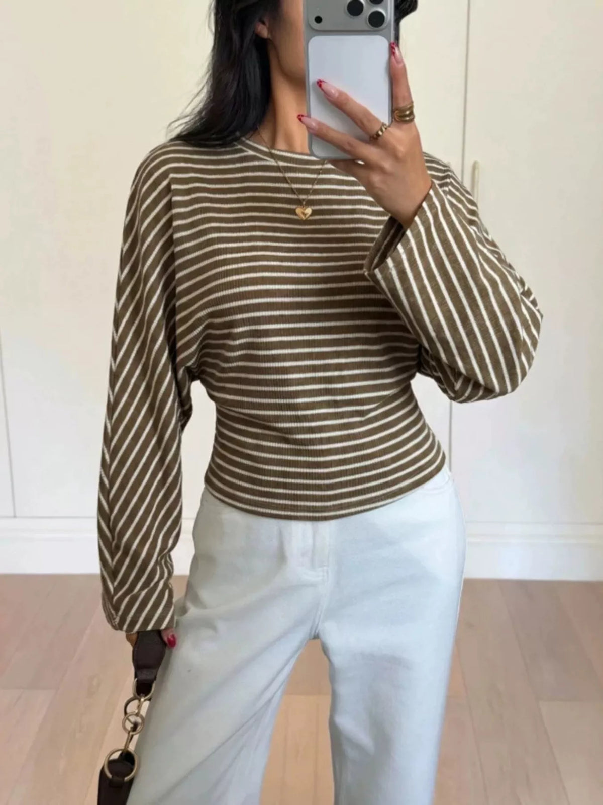 Women's Striped Batwing Sleeve T-Shirt – view 15