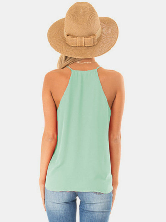 Full Size Surplice Spaghetti Strap Top Shop One Place