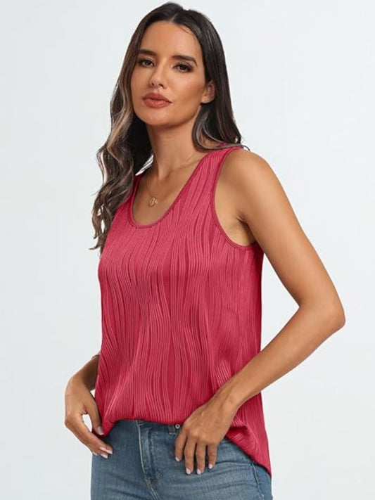 Round Neck Wide Strap Tank Shop One Place