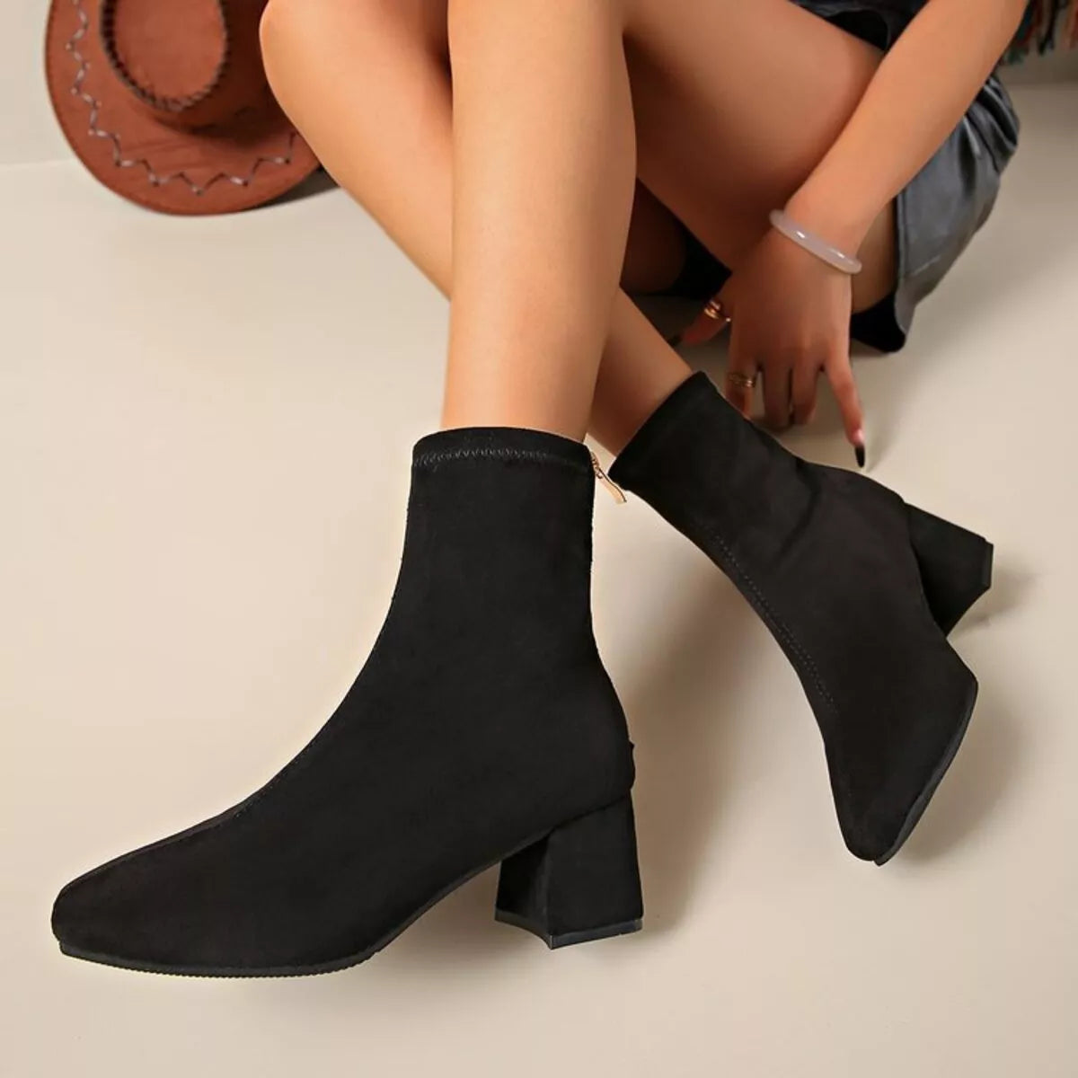 Block Heel Ankle Boots Shop One Place