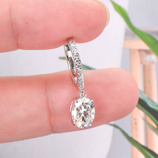 3 Carat Moissanite 925 Sterling Silver Earrings Shop One Place