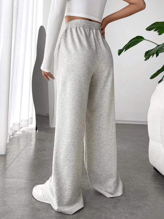 Elastic Waist Wide Leg Pants Shop One Place