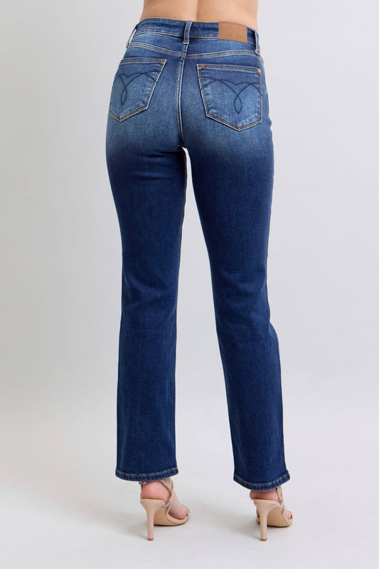 Judy Blue Full Size Washed Straight Leg Jeans with Pockets Shop One Place