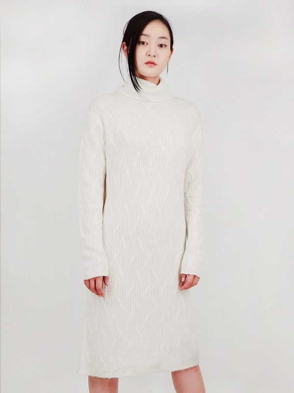 Loose Fit Turtleneck Long Sleeve Sweater Dress – Shop One Place
