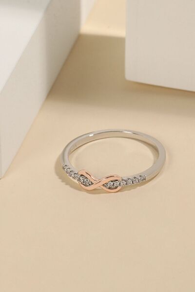 925 Sterling Silver Inlaid Zircon Infinity Symbol Ring Shop One Place
