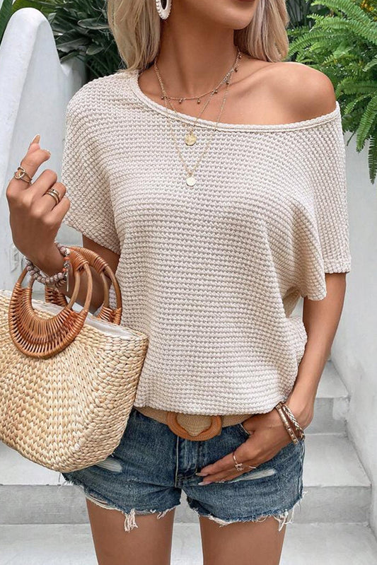 Backless Round Neck Short Sleeve T-Shirt Shop One Place