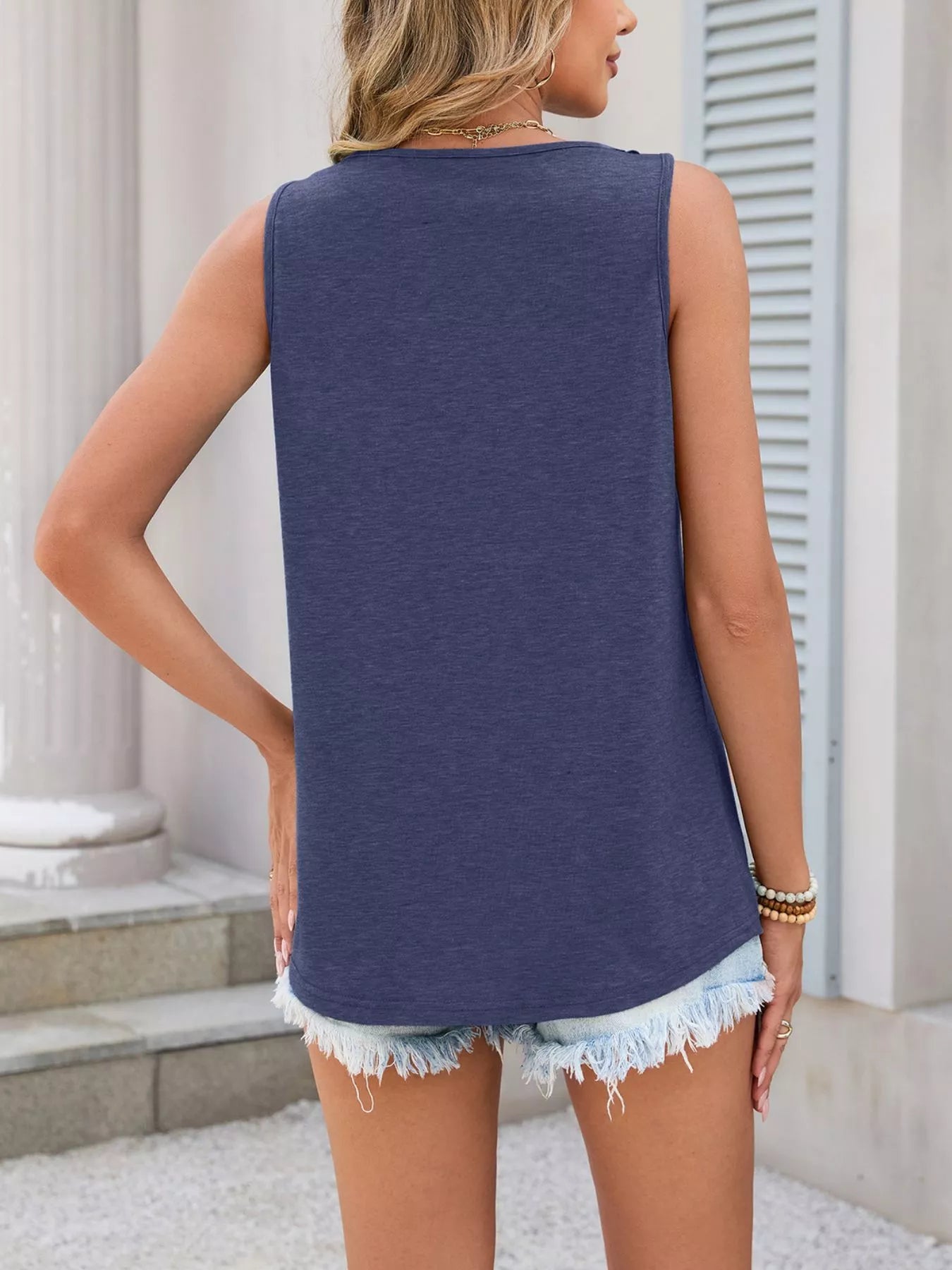 Lace Trim Sleeveless Tank Top Shop One Place