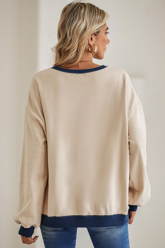 Drop Shoulder Crewneck Oversized Sweatshirt Shop One Place