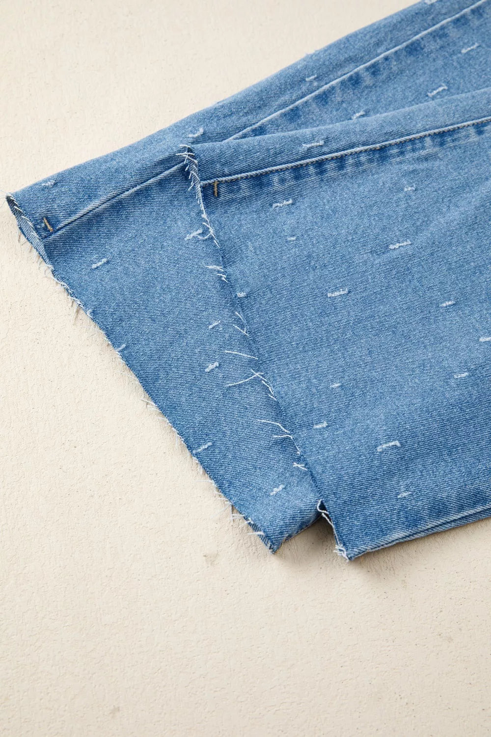 Distressed Detail Tummy Control Raw Hem Jeans Shop One Place