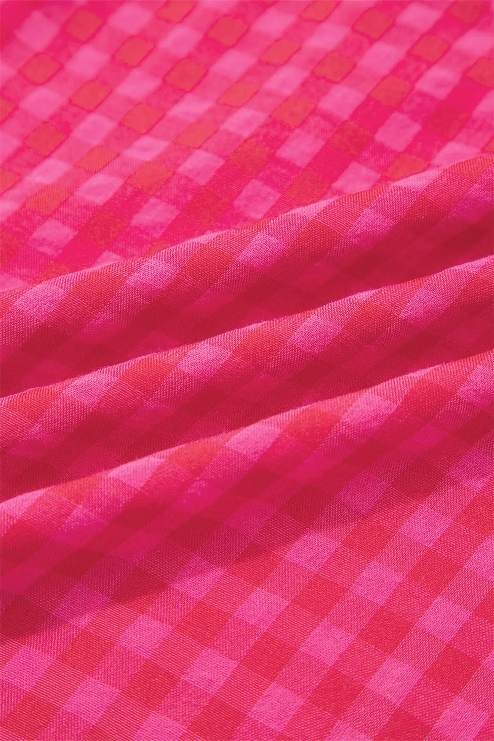Plaid Square Neck Fit-and-flared Vacation Sundress Shop One Place
