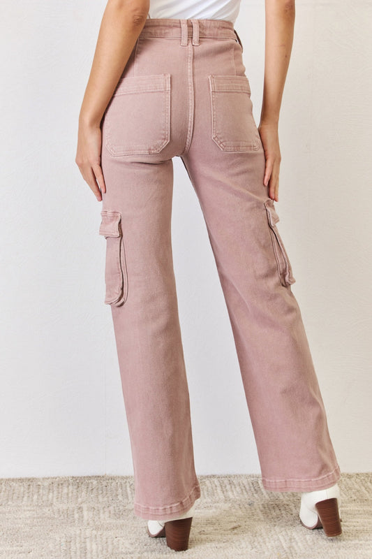 RISEN Full Size High Rise Cargo Wide Leg Jeans Shop One Place