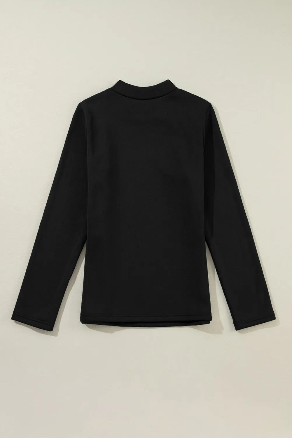 Thermal Lined Mock Neck Long Sleeve Blouse Shop One Place