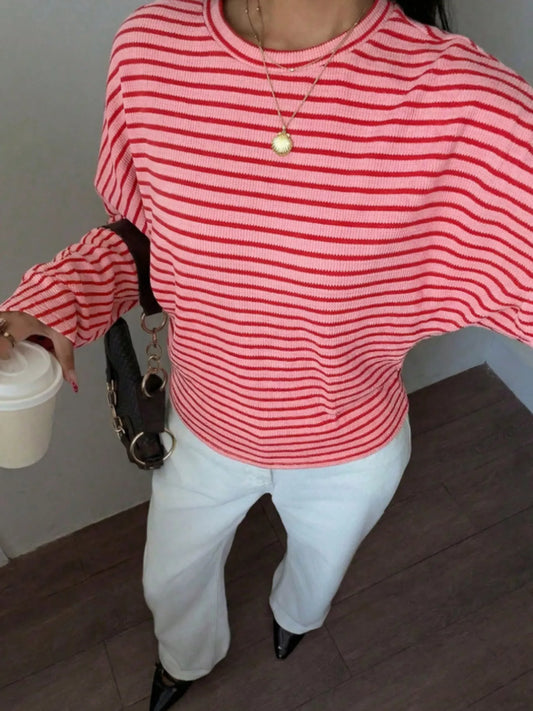 Women's Striped Batwing Sleeve T-Shirt – view 2