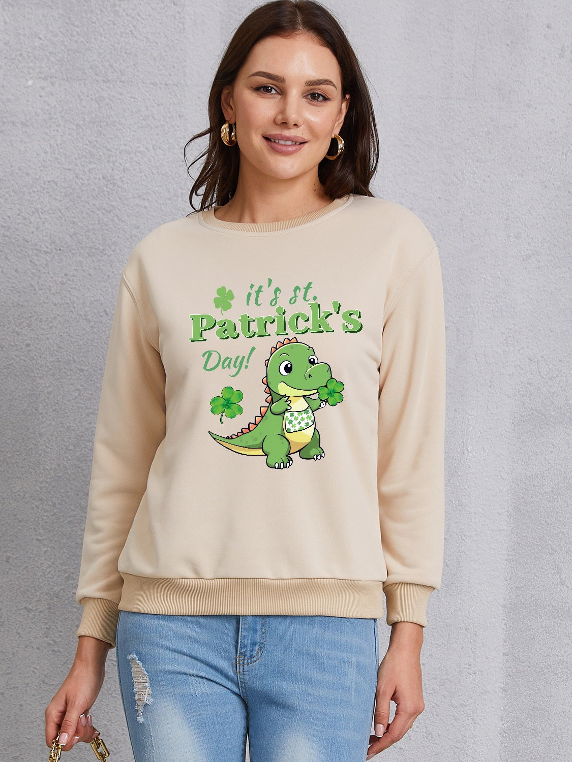 IT'S ST. PATRICK'S DAY Graphic Round Neck Sweatshirt Shop One Place