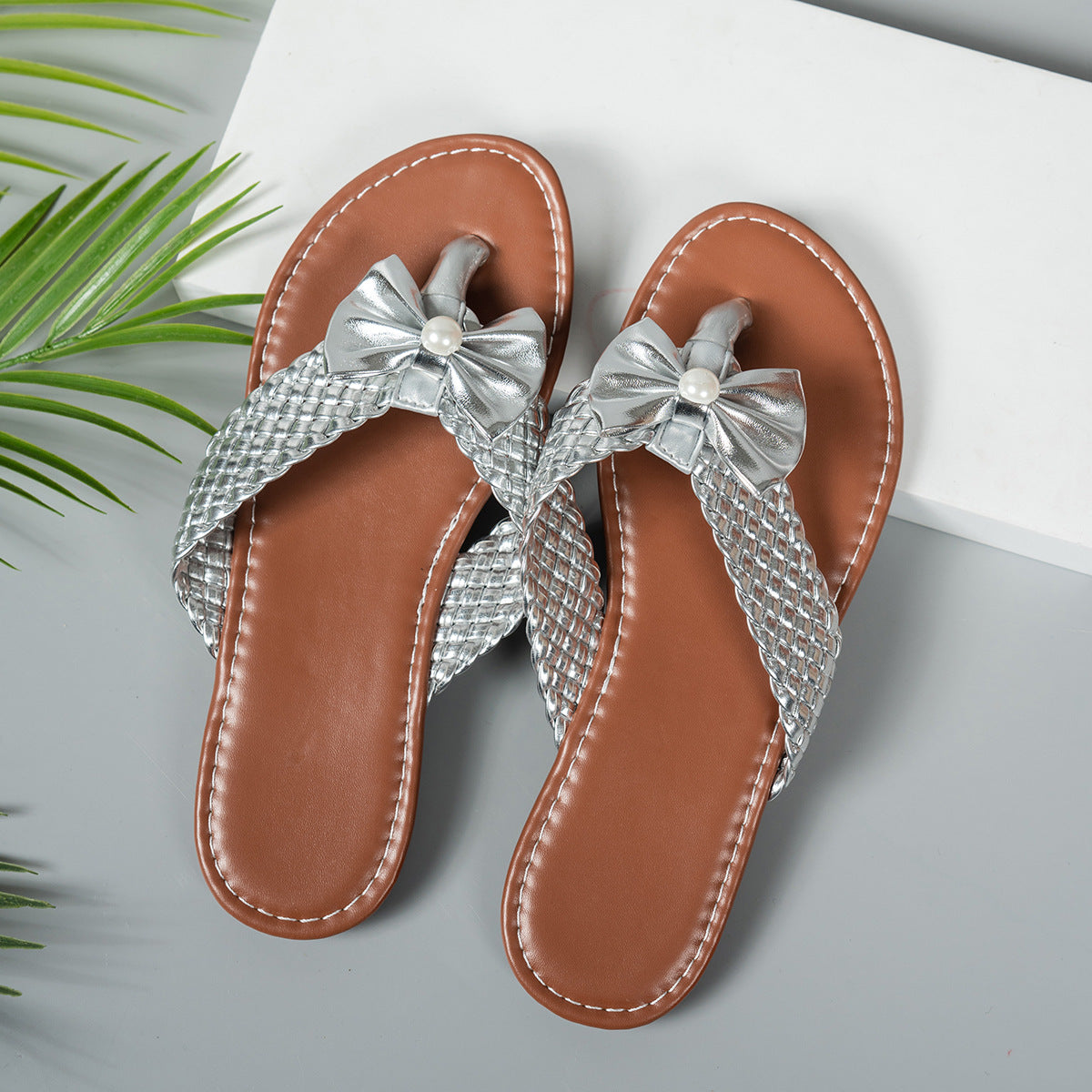 Toe Post Bow Sandals Shop One Place