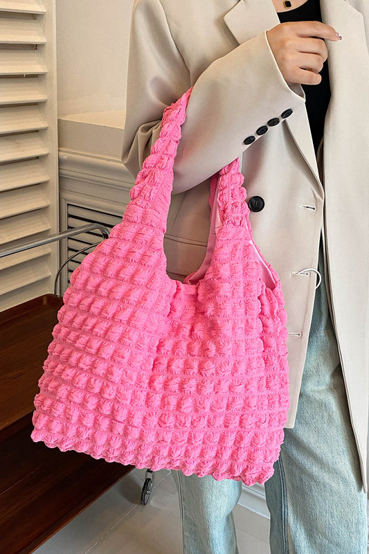 Ruched Polyester Large Handbag Shop One Place
