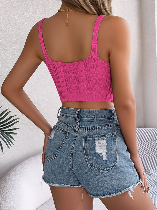 Cable-Knit Short Cami Shop One Place