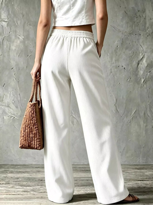 Full Size Wide-Leg Corduroy Pants Plus Size Shop One Place