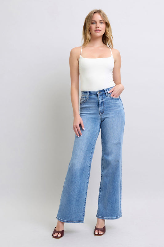 Judy Blue Full Size Wide Leg Jeans with Pockets Shop One Place