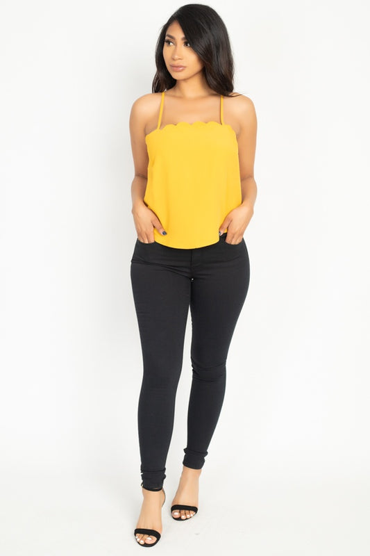 Scallop Opening Cami Top Shop One Place
