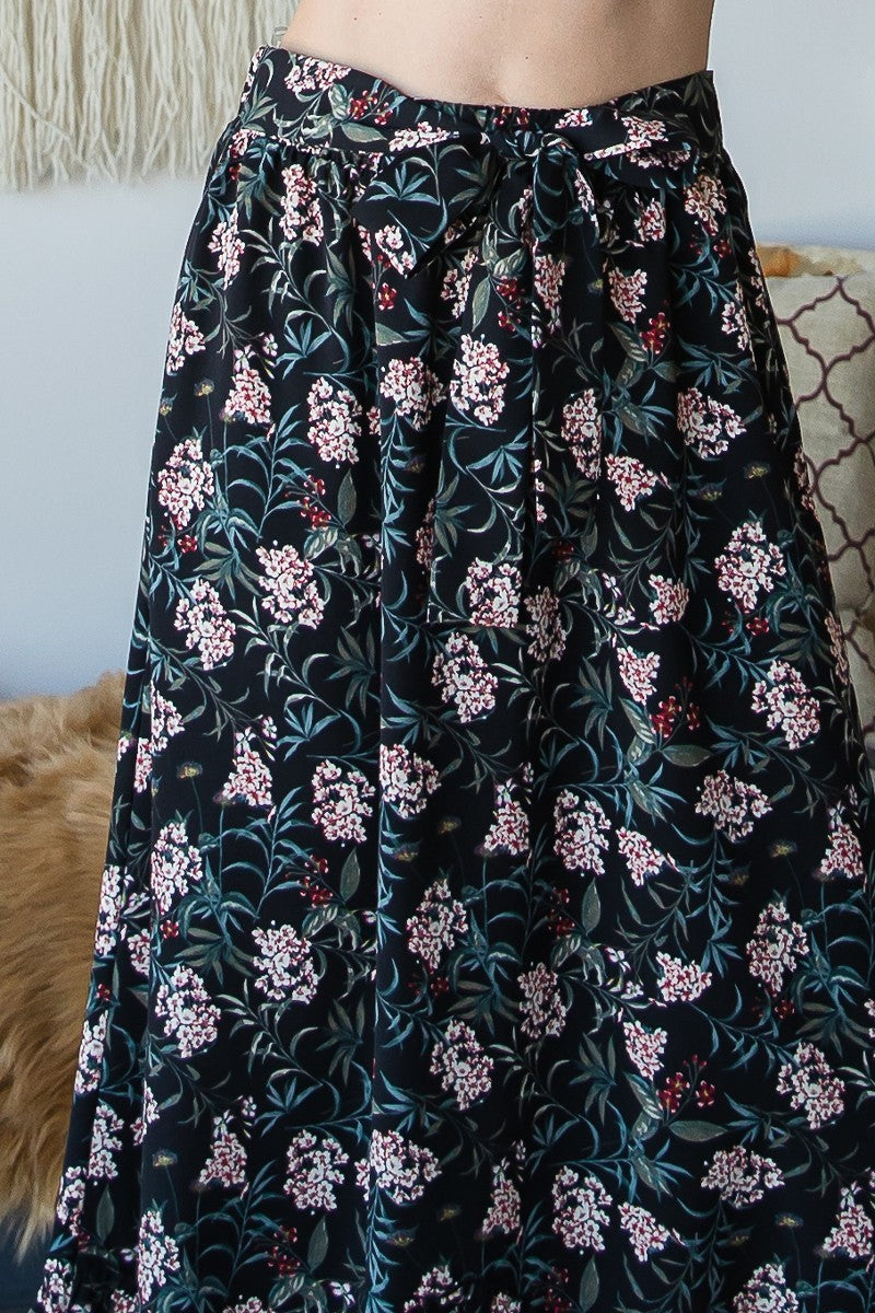 Elastic Waistline Maxi Skirt Shop One Place