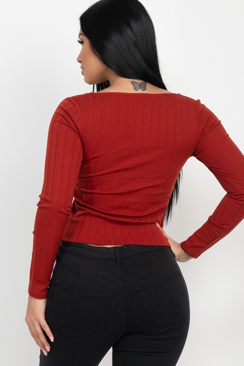 Shirred Square Neck Top Shop One Place