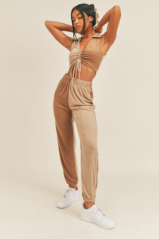 Two-tone Color Two-piece Set Shop One Place