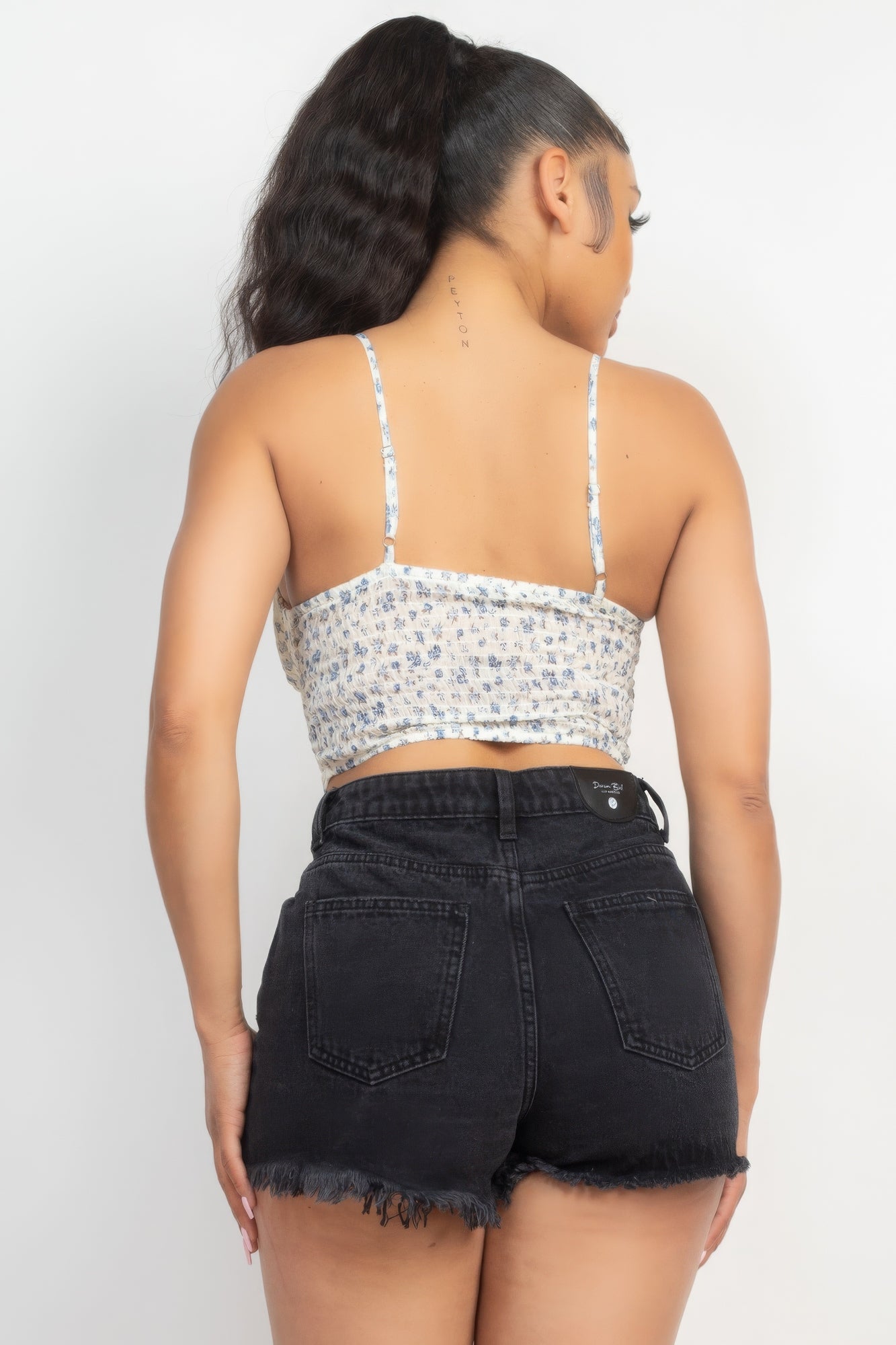 Floral Ditsy Front Tie Top Shop One Place