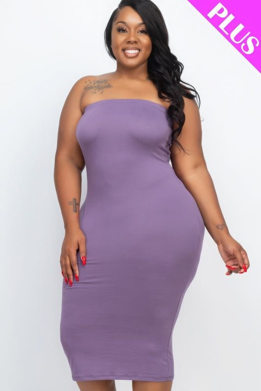 Plus Tube Bodycon Dress Shop One Place