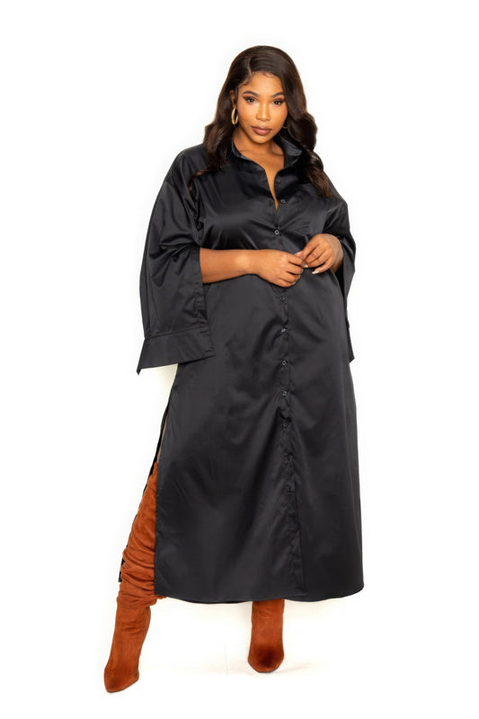 Cape Sleeve Shirt Dress Shop One Place