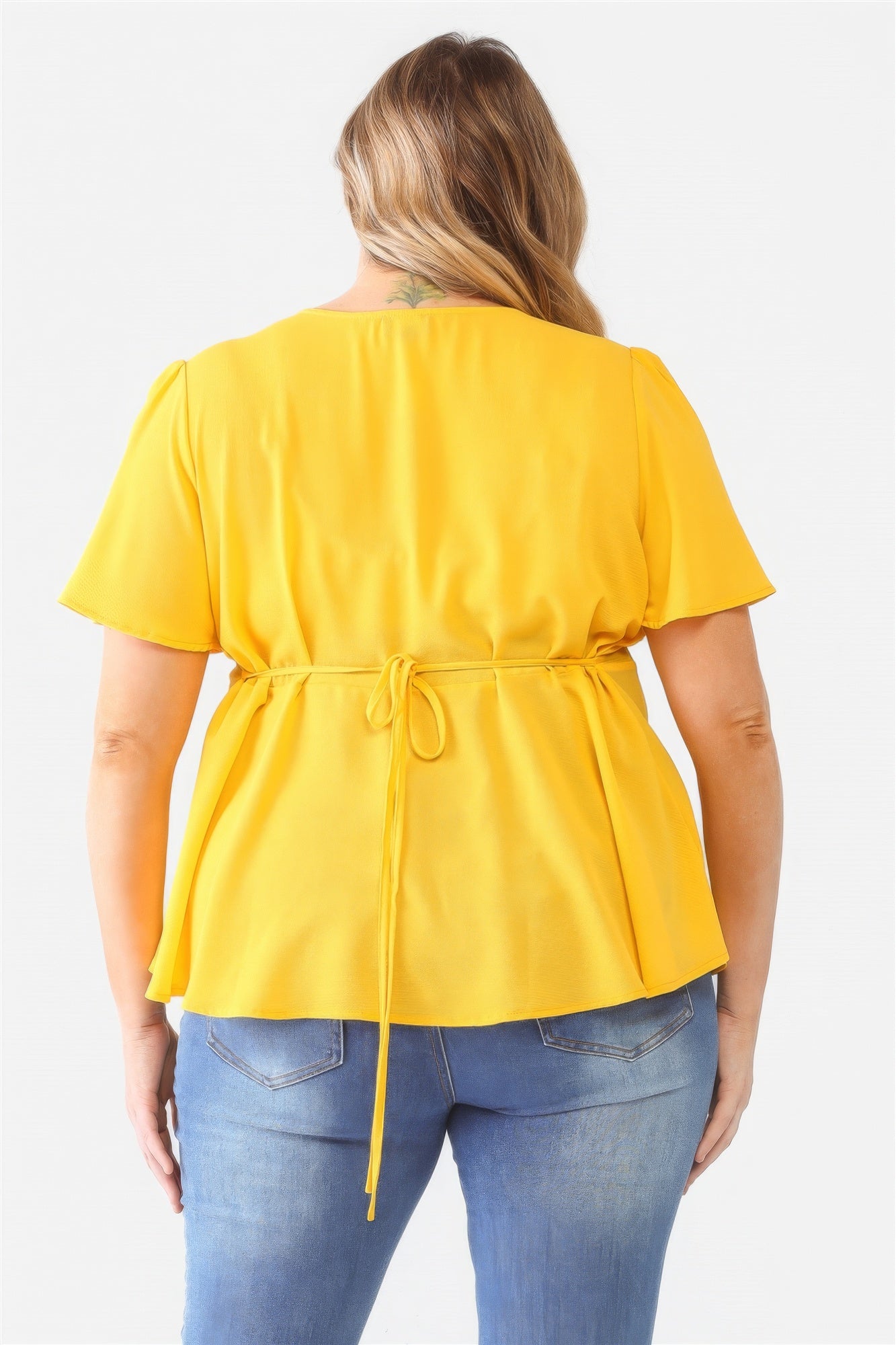 Plus Tie Detail Flare Top Shop One Place