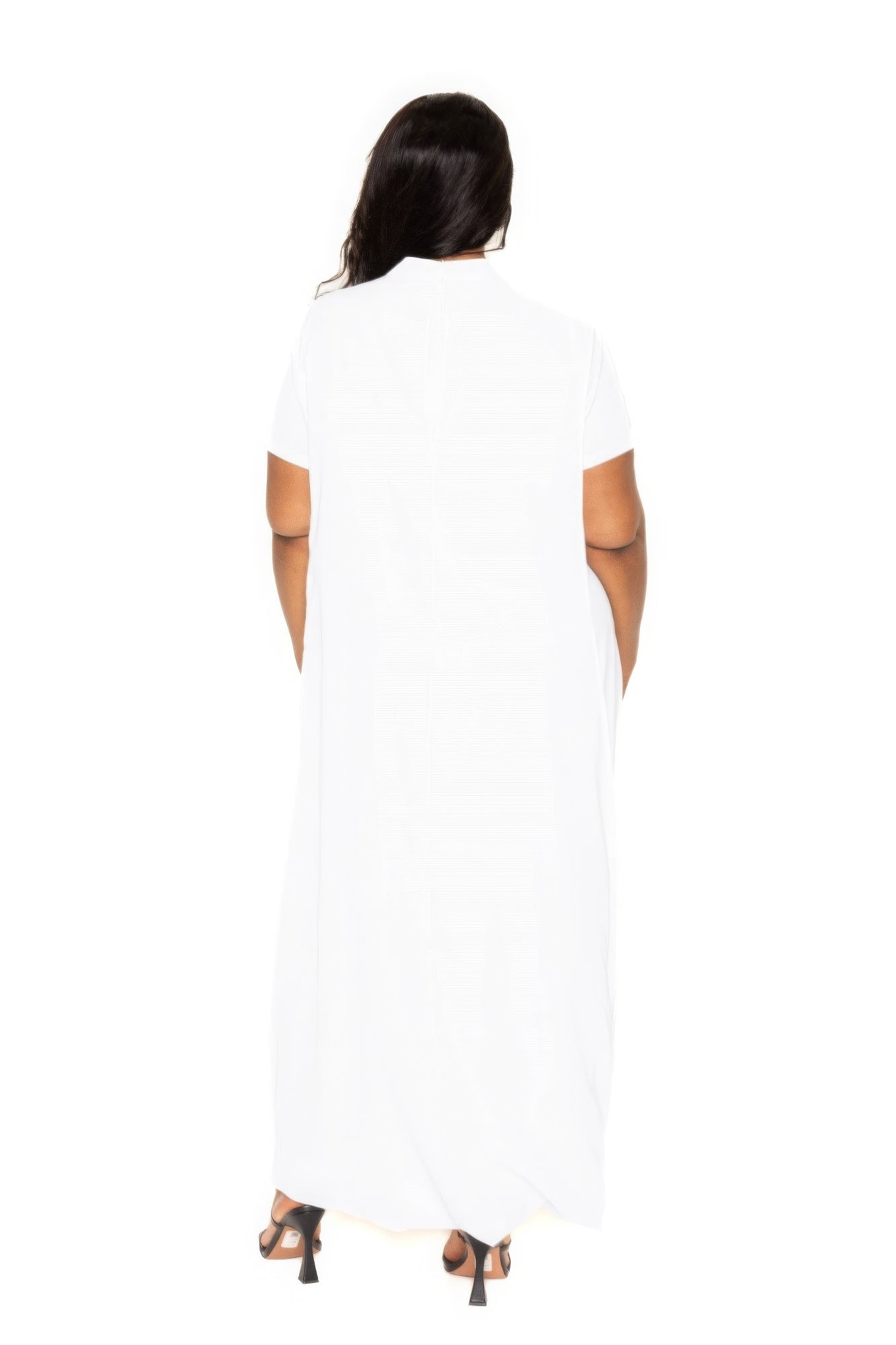 Mock neck back cape dress Shop One Place