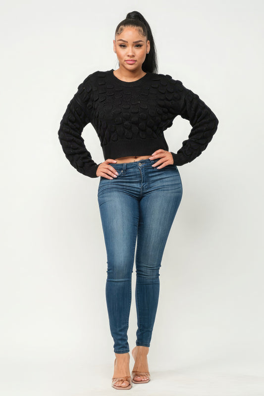 Checker Sweater Top Shop One Place