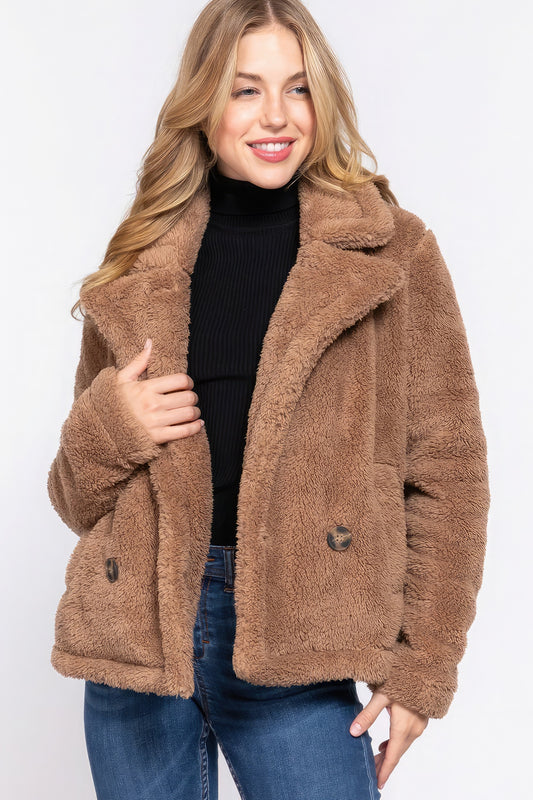 Faux Fur Sherpa Jacket Shop One Place