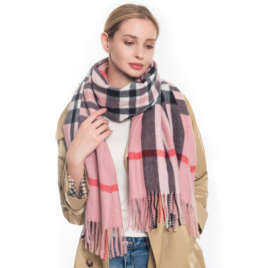 Fashion Check Tassel Oblong Scarf Shop One Place