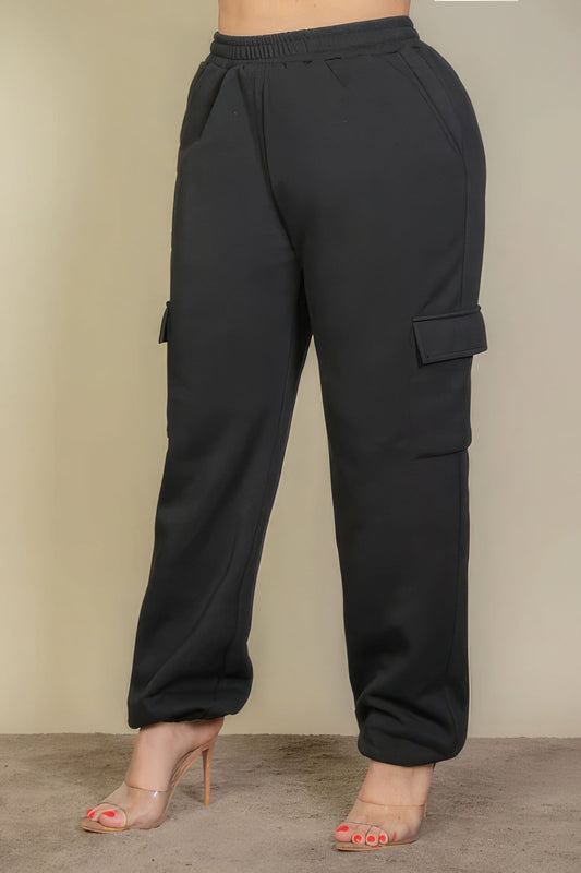 Plus Size Side Pocket Drawstring Waist Sweatpants Shop One Place