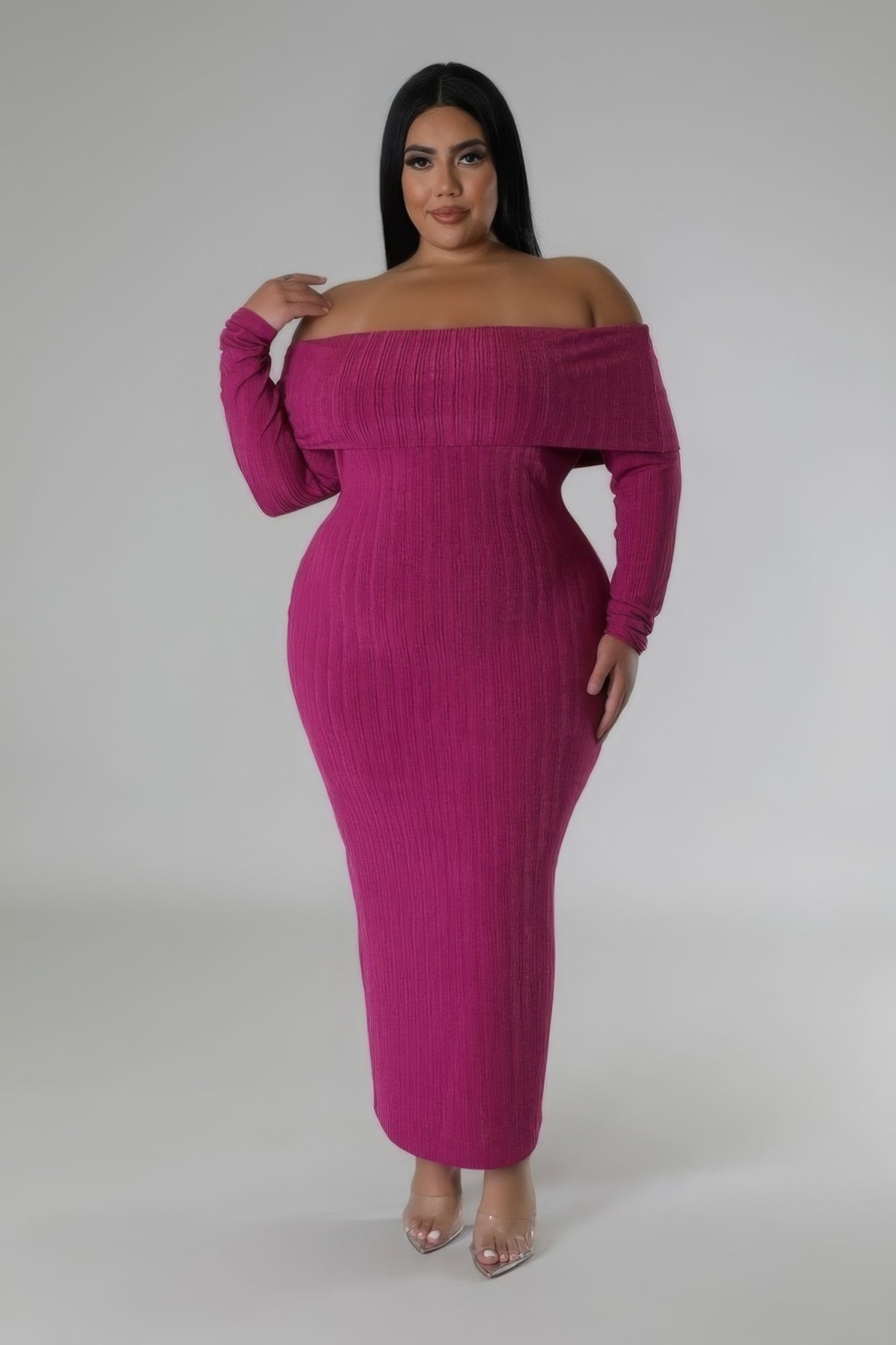 Off Shoulders Stretch Dress Shop One Place