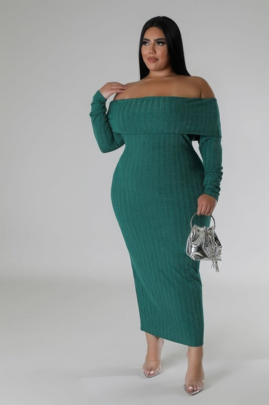 Off Shoulders Stretch Dress Shop One Place